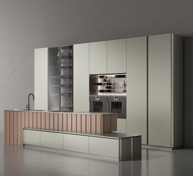 Patti Series Scandinavian Style Kitchen Cabinet With Island 5